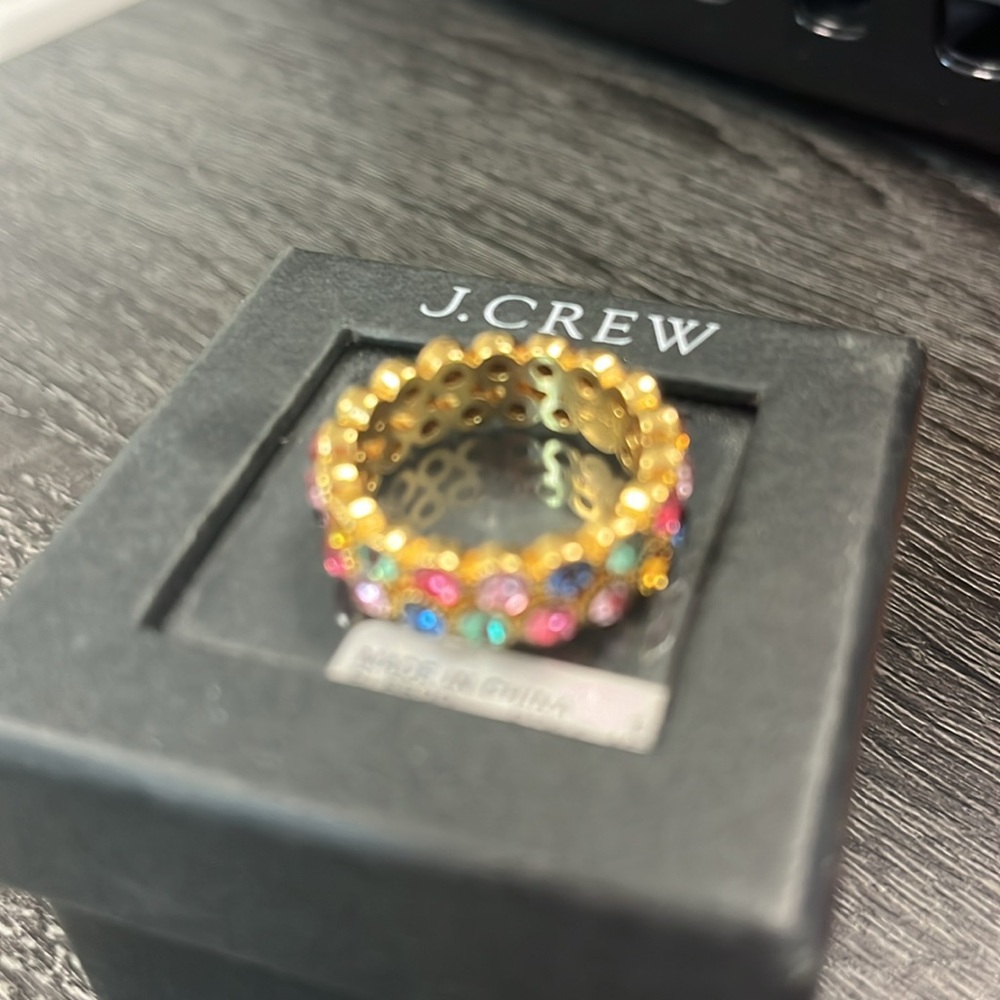 Jcrew Rainbow Double Stack Ring Size 8 - image 2